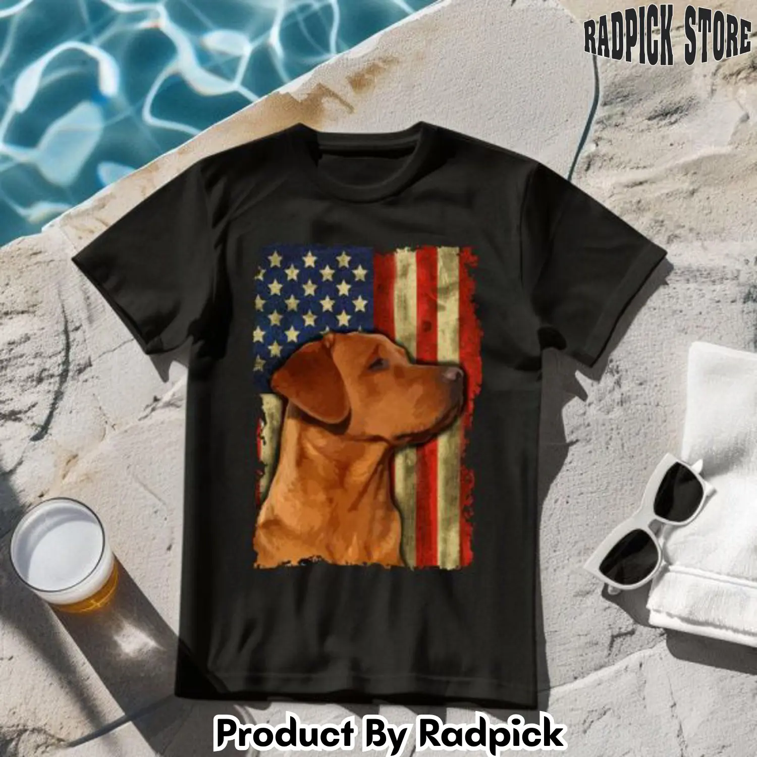 Labrador retriever us flag dog tshirt rp2635319